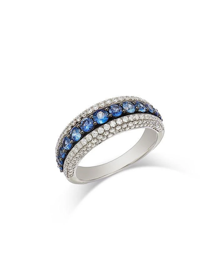 Bloomingdale
s Fine Collection Sapphire 
Diamond Multi Row Ring in 14K White Gold