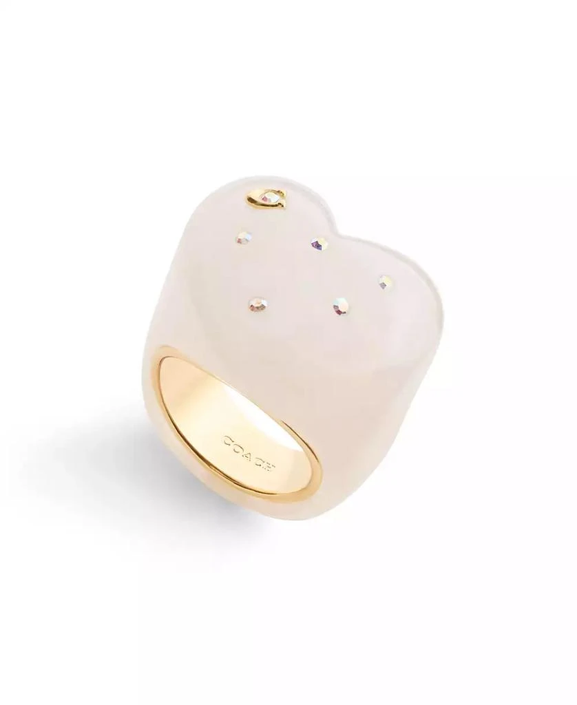 Coach Faux Stone Vintage Charms Signature Heart Cocktail Ring 5