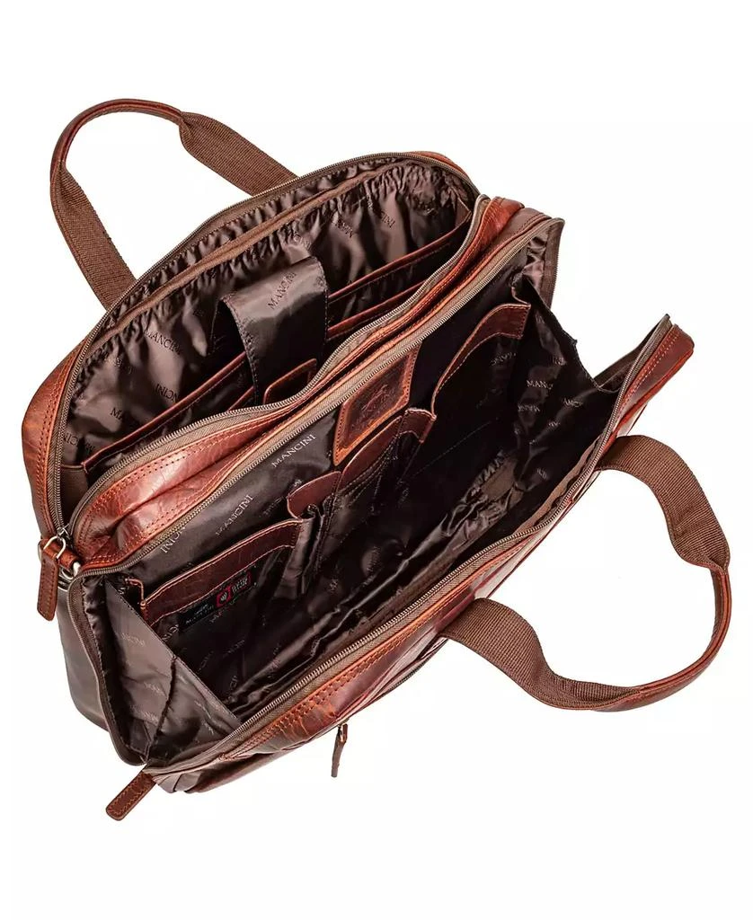 Mancini Leather Goods Men
s Buffalo Double Compartment Briefcase for 15.6" Laptop and Tablet 3