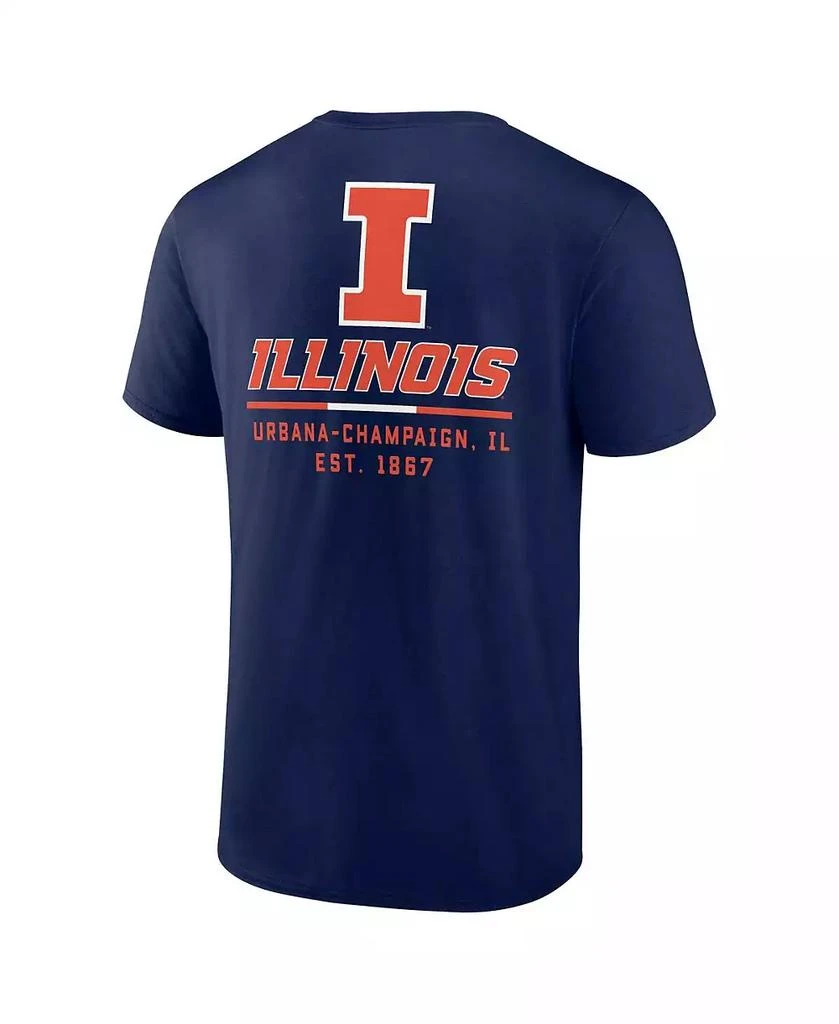 Fanatics Men's Navy Illinois Fighting Illini Game Day 2-Hit T-shirt 3