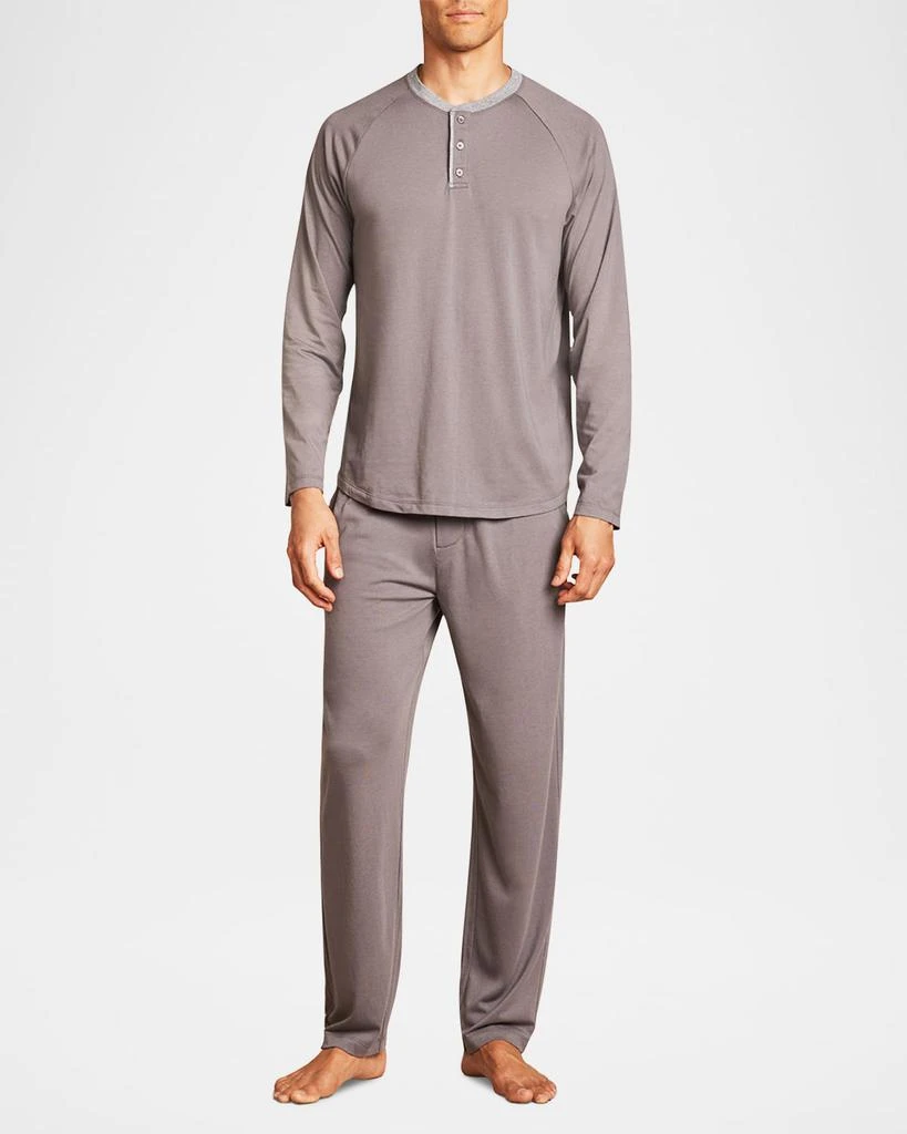 Barefoot Dreams Men's Malibu Collection Triblend Long-Sleeve Henley T-Shirt 1