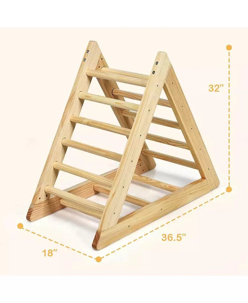 SKONYON kids Wooden Triangle Climber for Toddler Step Training 4