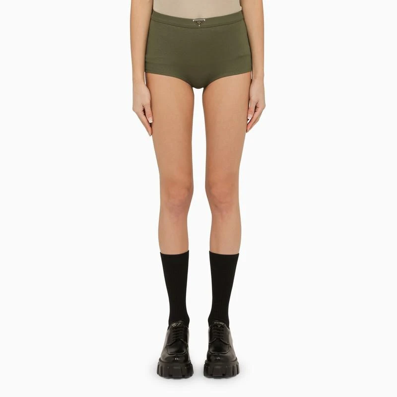 Prada Military green cotton culotte shorts 1