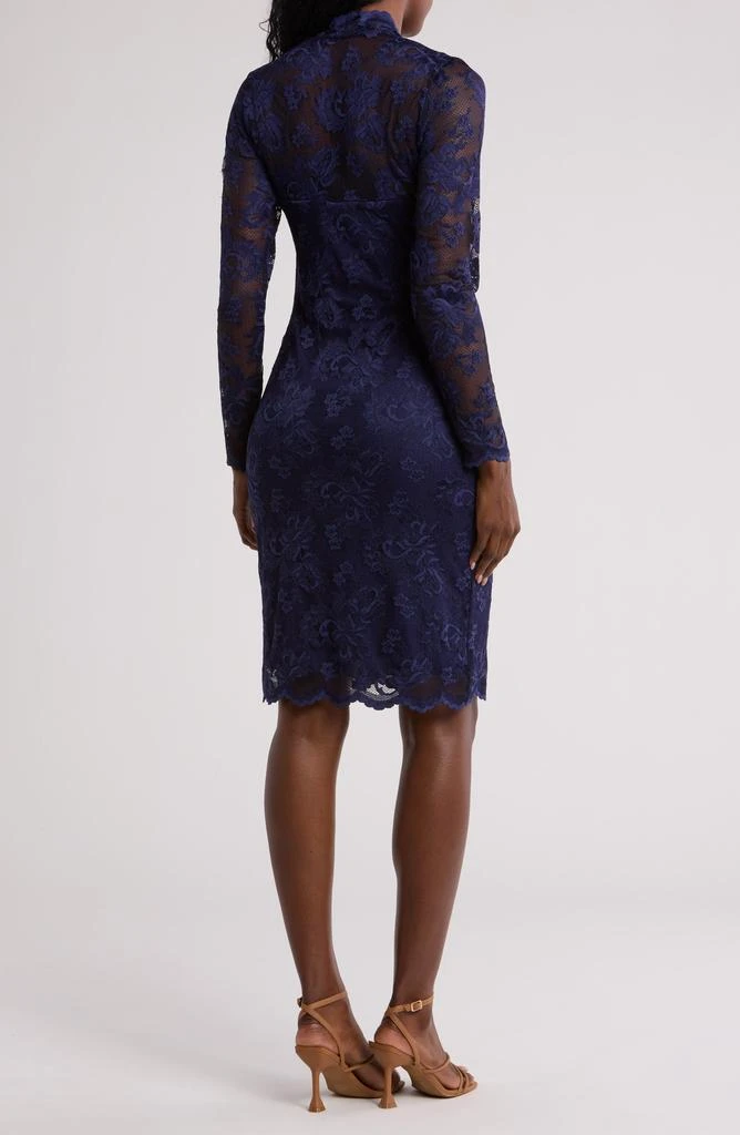 knee length dresses for ladies Scala 70138 Fitted Long Sleeve Beaded Sequin Cocktail Dress main image 1