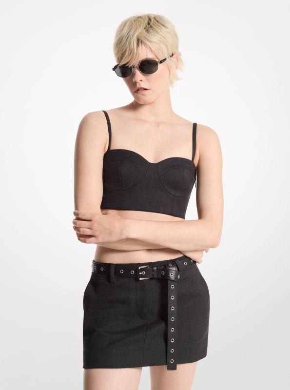 Michael Kors Stretch Wool Blend Mini Skirt 1