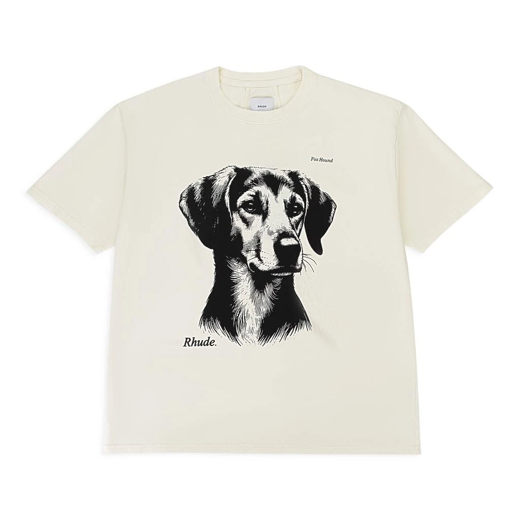 Rhude FOX HOUND TEE VINTAGE WHITE T-SHIRT 3