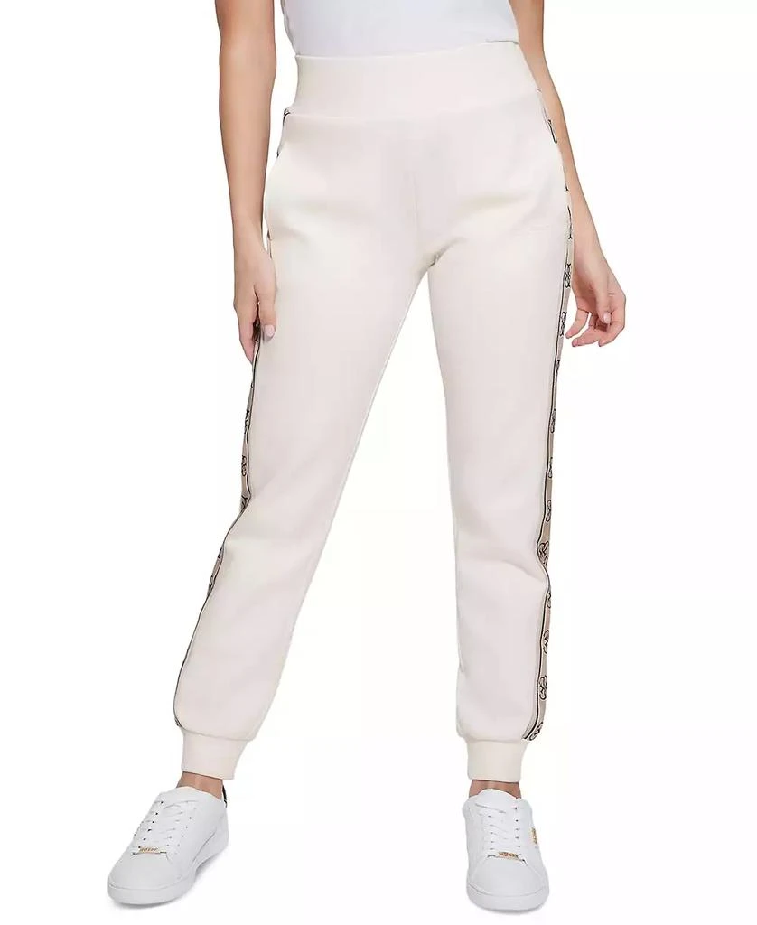 GUESS Women's Britney High Rise Logo Stripe Jogger Pants 2