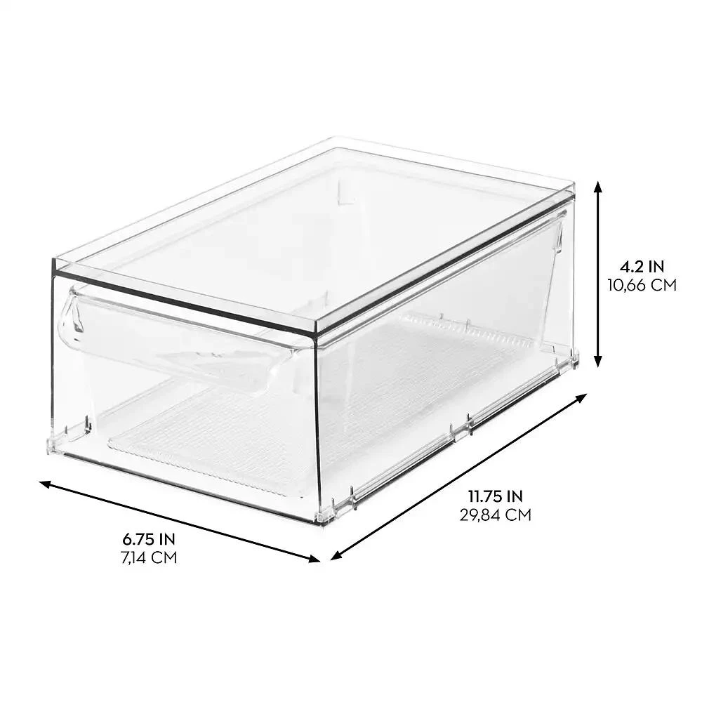 iDesign Stackable Kitchen Storage Drawer - Set of 2 - Clear 3