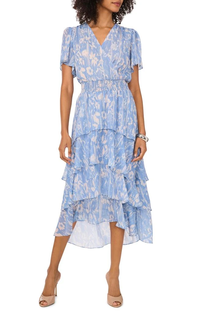 knee length dresses for ladies Provence Bloom Tiered Midi Dress Floral Green– Selfie Leslie