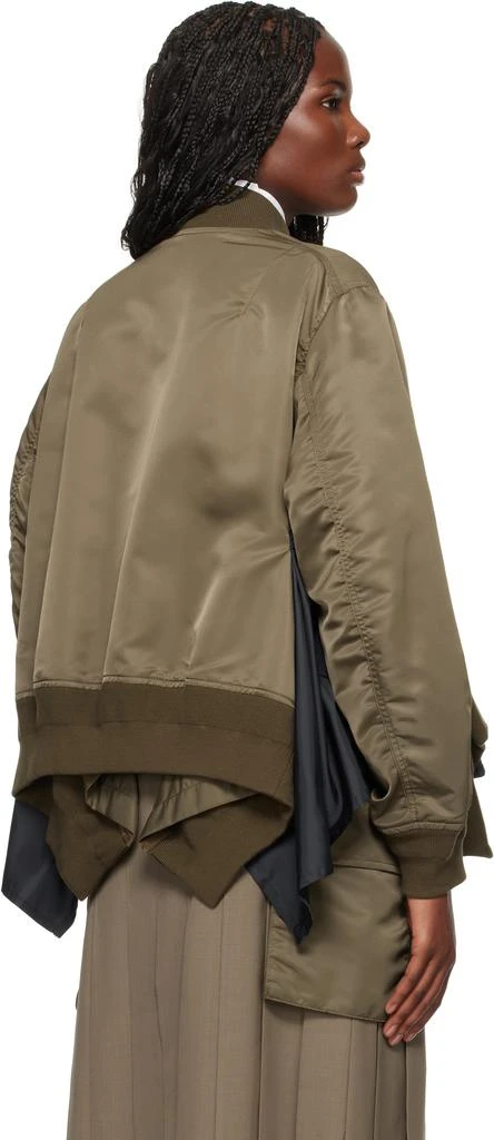 Sacai Khaki Nylon Twill Bomber Jacket 3