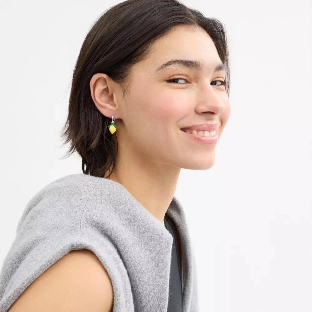 Coach Lemon Huggie Earrings 2