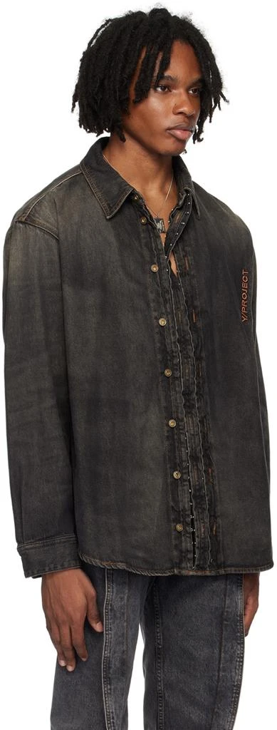 Y/Project Black Hook & Eye Denim Shirt 4