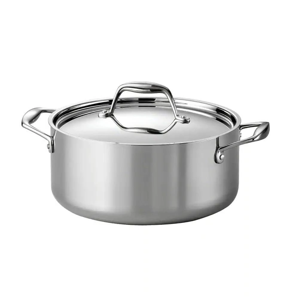 Hivvago Stainless Steel Tri-Ply Clad 5-Quart Dutch Oven with Lid 2