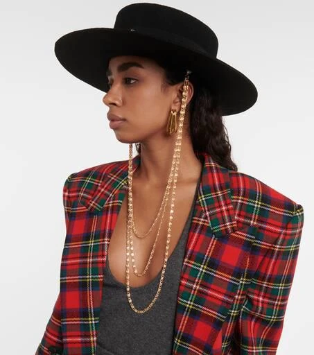 RUSLAN BAGINSKIY Chain-detail wool felt boater hat 4