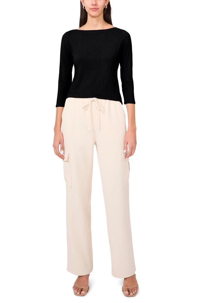Halogen Rib Boat Neck Three-Quarter Sleeve Top 6
