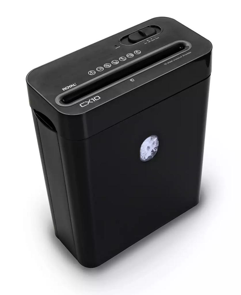 royal 10 Sheet Cross Cut Lift Off Paper Shredder, Black