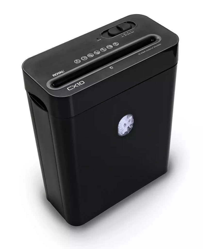 royal 10 Sheet Cross Cut Lift Off Paper Shredder, Black 1