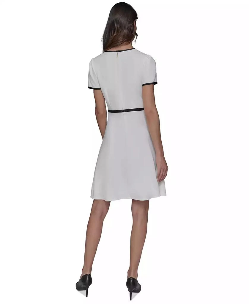 Karl Lagerfeld Paris Women's Beaded-Button Contrast-Trim Dress 3