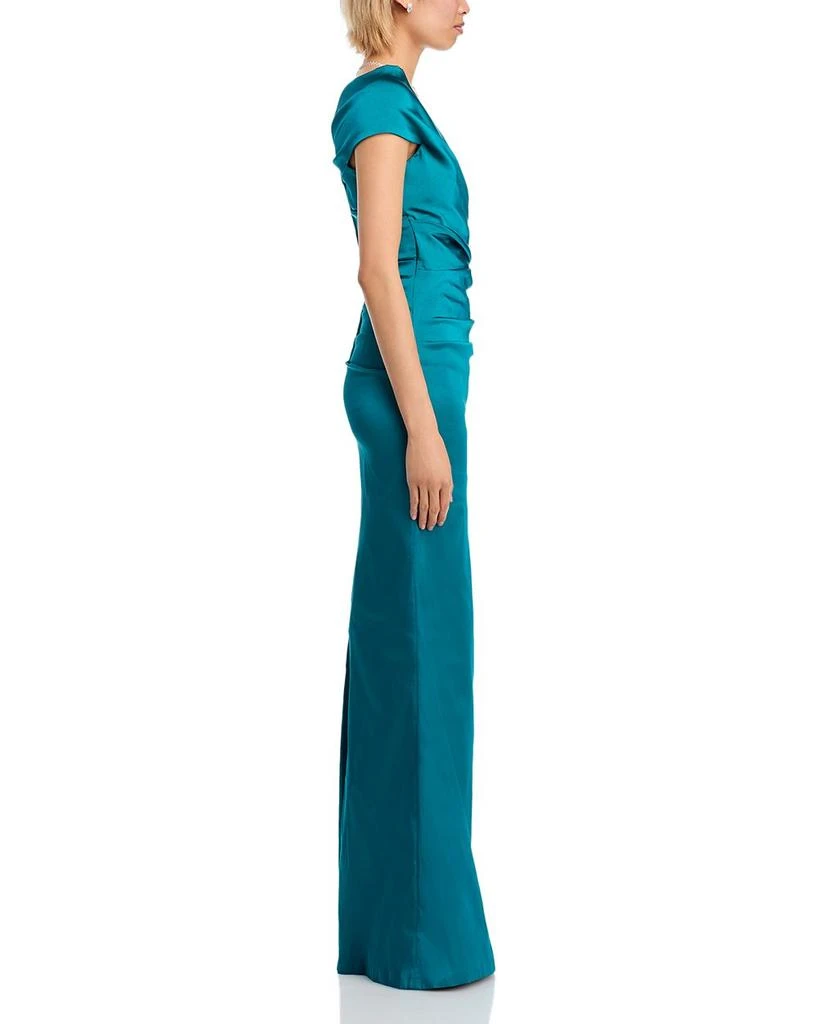 Teri Jon Off-the-Shoulder Ruched Satin Gown 5