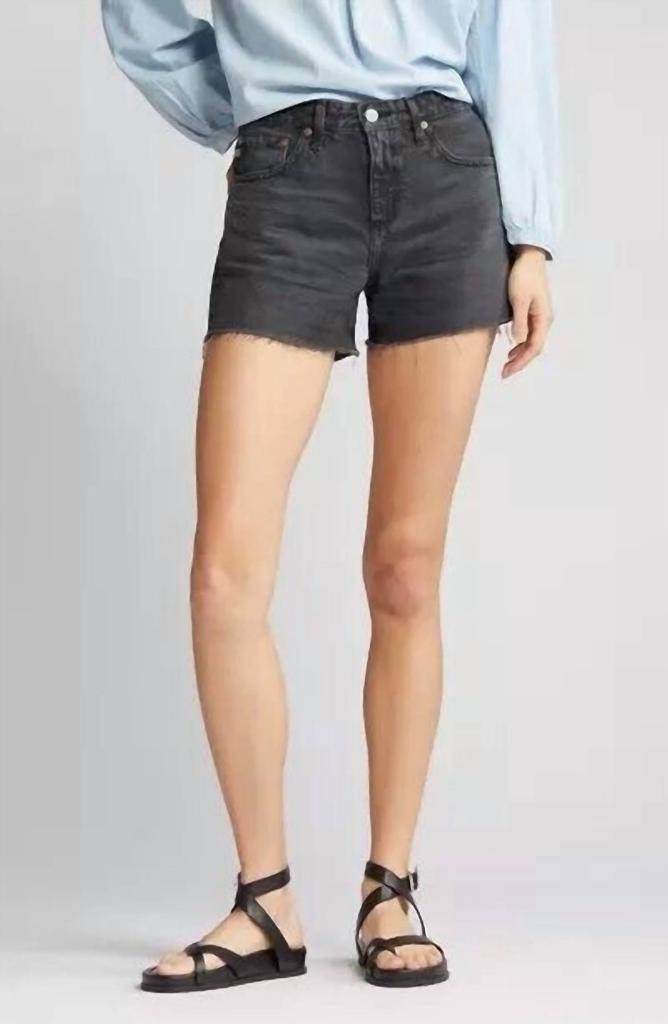 AG Jeans Hailey Cut-Off Ex Boyfriend Raw Hem Short In Black
