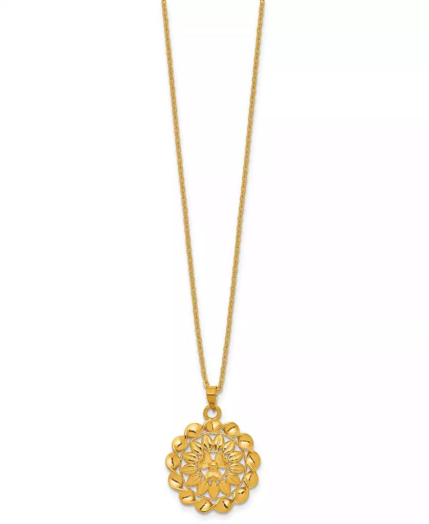 Macy's Flower Cable Chain Pendant Necklace in 24k Yellow Gold