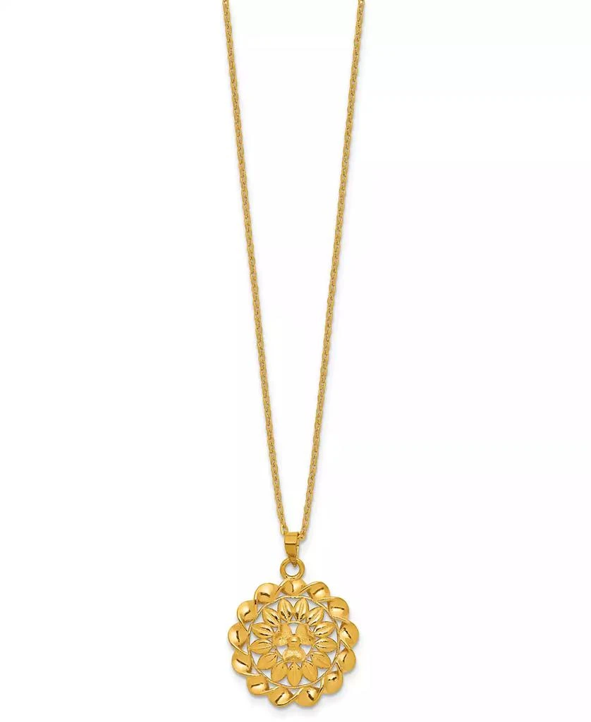 Macy's Flower Cable Chain Pendant Necklace in 24k Yellow Gold 2