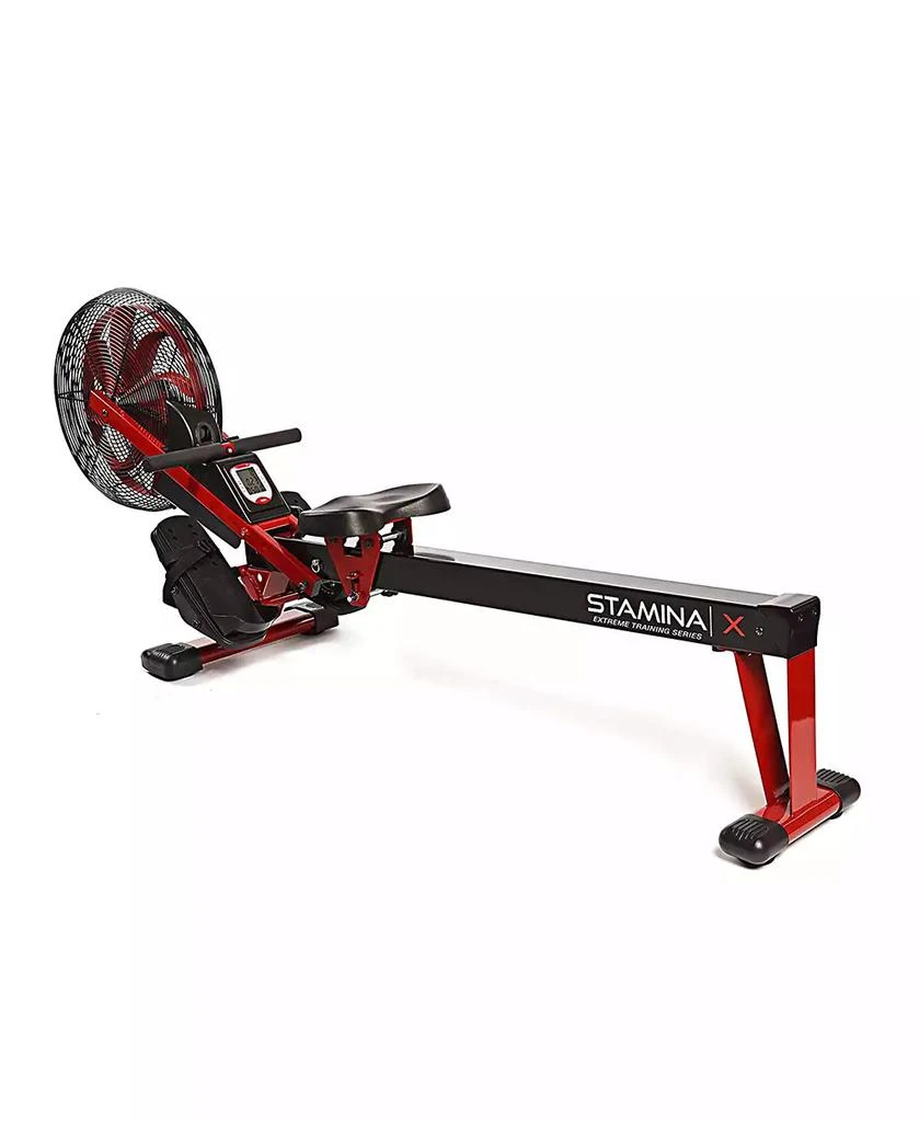 Stamina Products Stamina 35-1412 ATS Air Transfer System Portable Folding Cardio Exercise Fitness X Air Rower Rowing Machine with LCD Display, Red