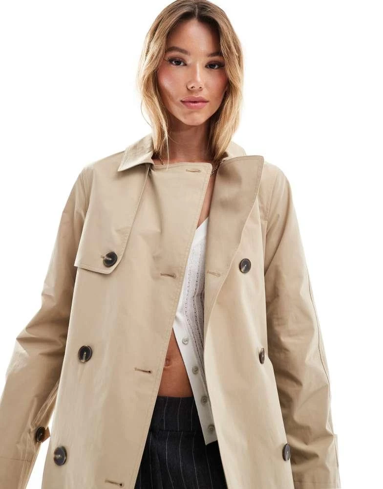 New Look New Look trench coat in stone 4