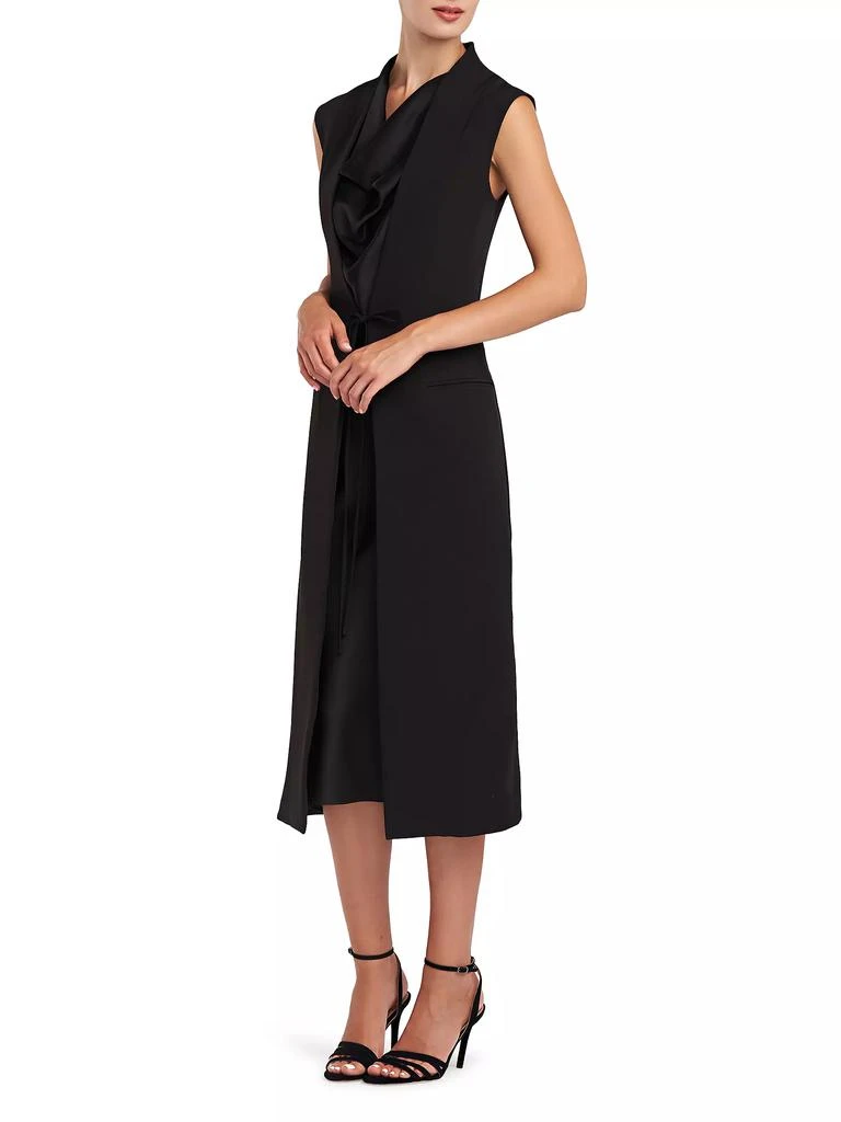 Halston Jacklyn Cowl-Neck Crepe Midi-Dress 5