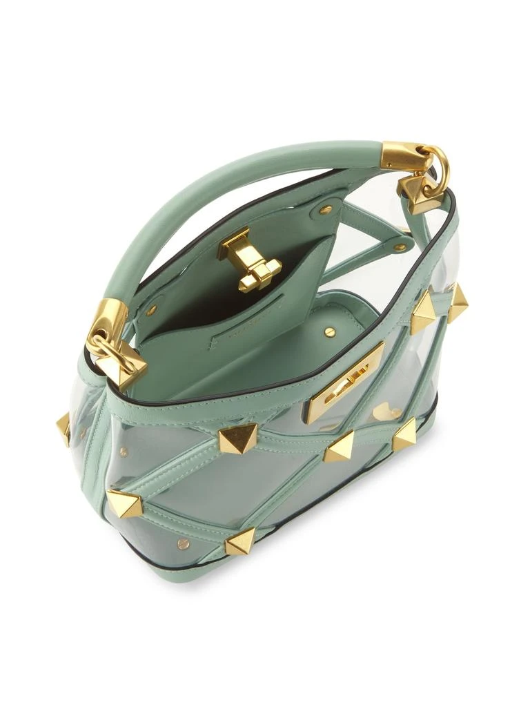 Valentino Small Rockstud Leather See-Through Bucket Bag 3