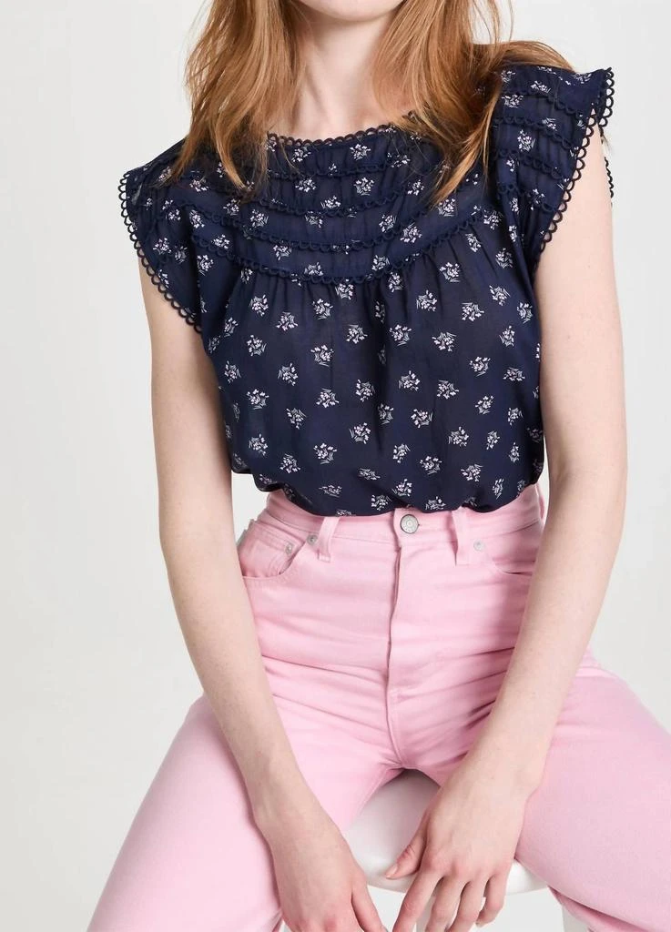 BB Dakota Have A Lace Blouse In Navy 1