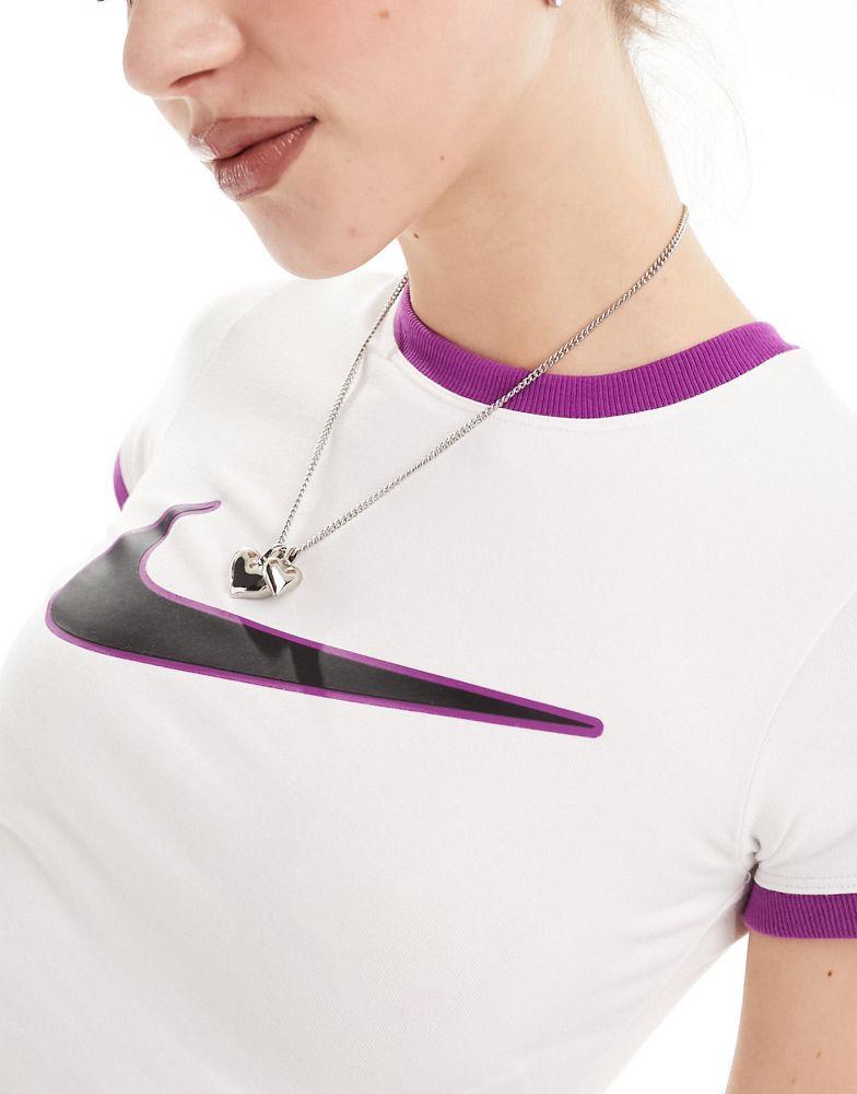 Nike Nike Streetwear baby tee in white and purple