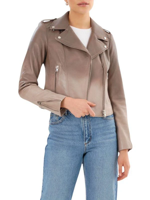 LaMarque Donna Lambskin Leather Biker Jacket 5