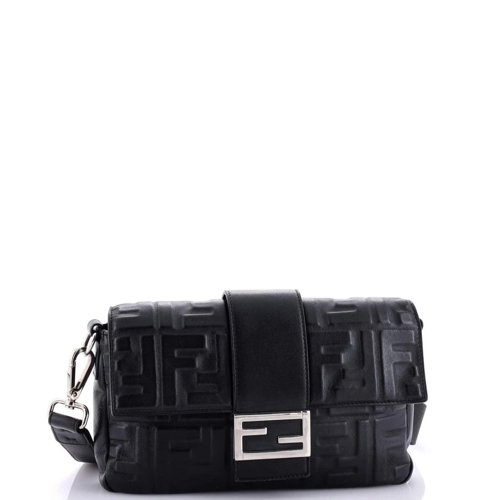 Fendi Baguette Convertible Belt Bag Zucca Embossed Leather Medium 2