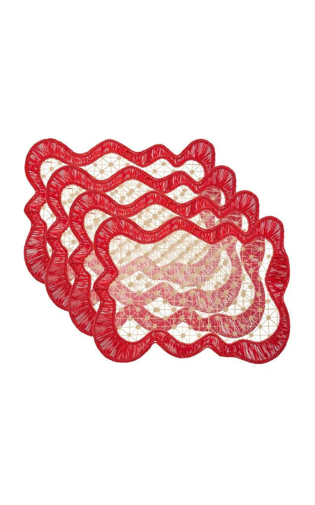 MoDA Moda Domus - Set-of-Four Pollera Wicker Placemats - Red - Moda Operandi 1