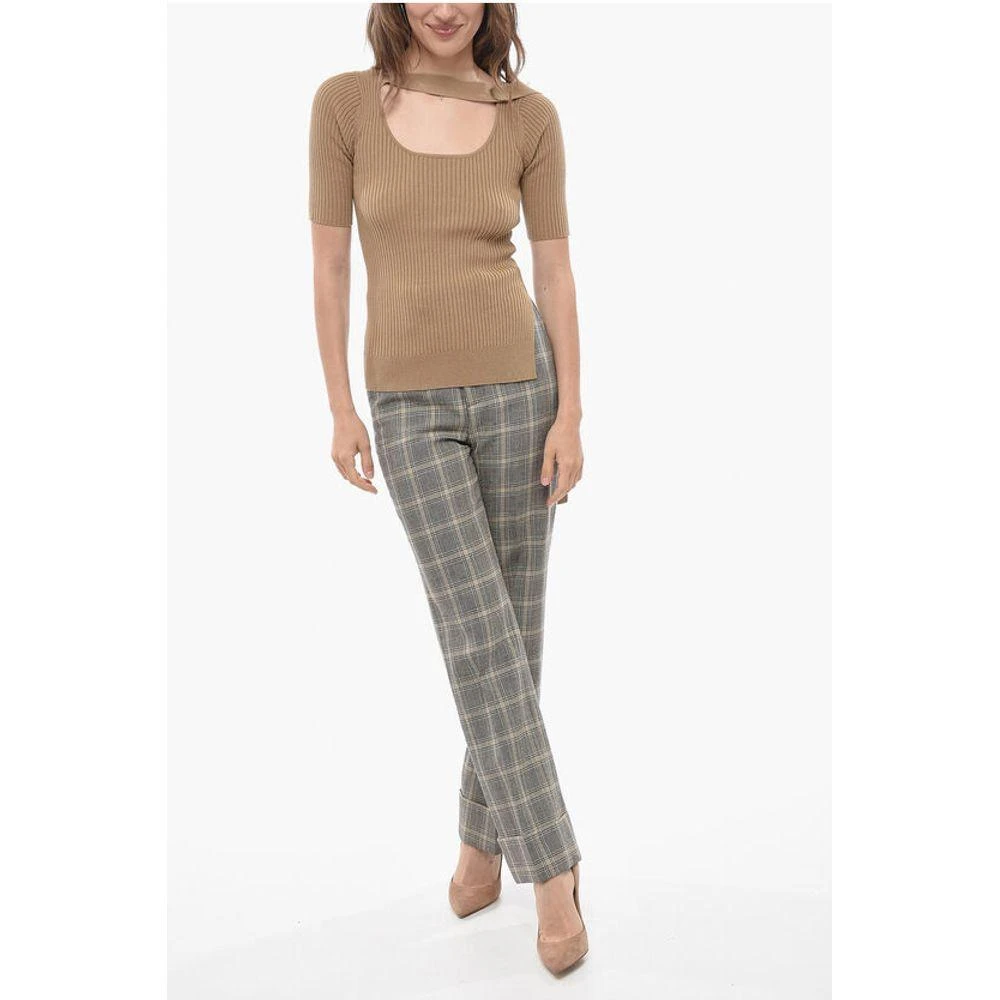 Eudon Choi Ribbed Top with Cut-Out Women's Details 4