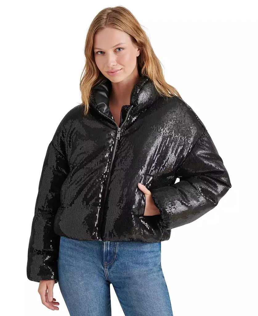 Steve Madden Women's Stratton Sequined Puffer Jacket 1