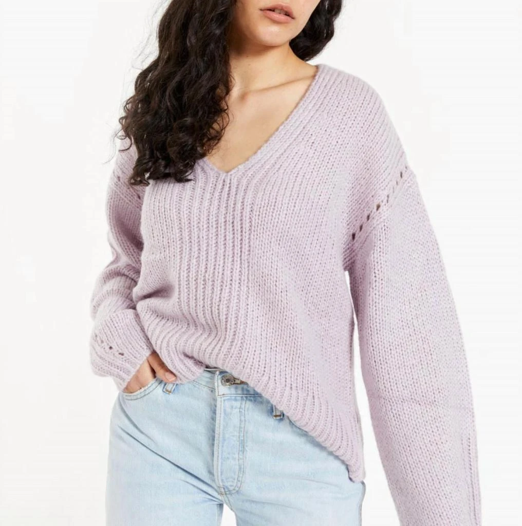 Bec & Bridge Willa Knit V-Neck Jumper Sweater In Lavender 1