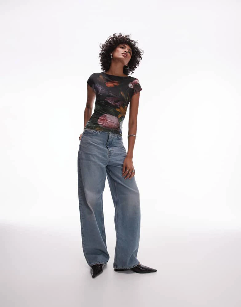 Topshop Topshop graphic license national gallery Jacob van Walscapelle cap sleeve top in black 3