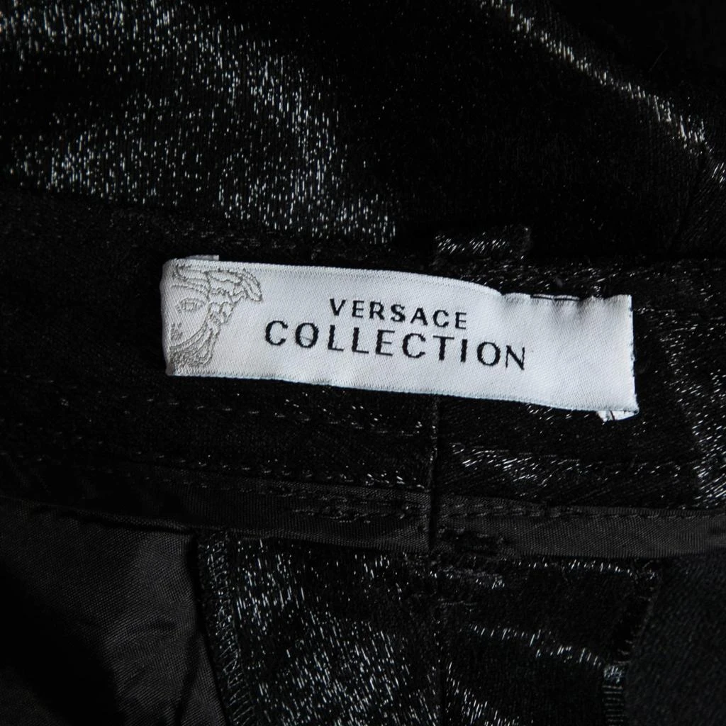 Versace Versace Collection Black Textured Wool Pants S 4