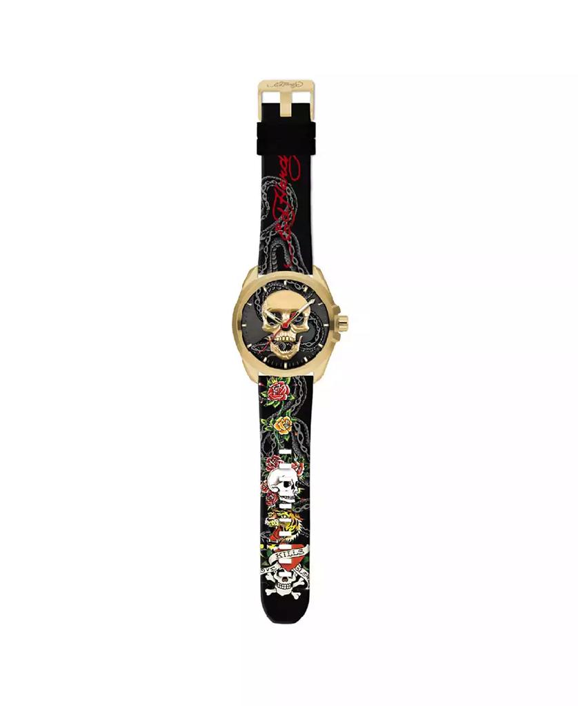Ed Hardy Men's Matte Black Silicone Strap Watch