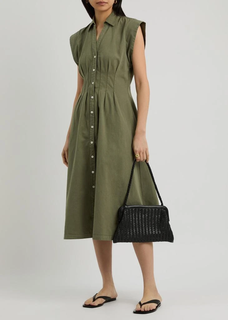 VERONICA BEARD Ruben pintucked cotton midi dress 4