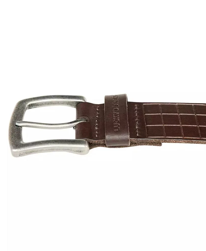 Lucky Brand Men's Grid Tooled Embossed Leather Belt 5