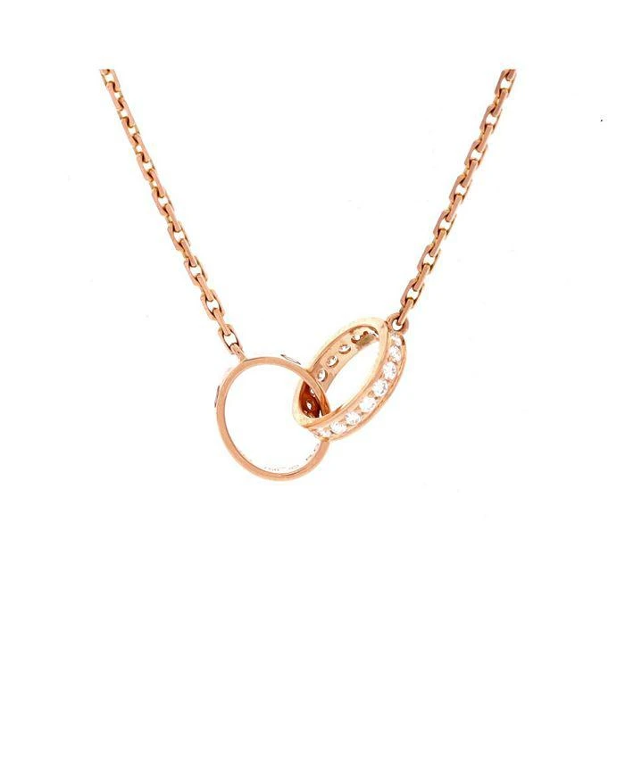 Cartier Love Interlocking Necklace 18K Rose Gold with Diamonds, 17.5"