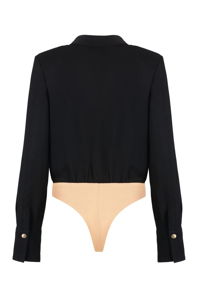 ELISABETTA FRANCHI Elisabetta Franchi Zip Detailed Georgette Satin Bodysuit Blouse 2