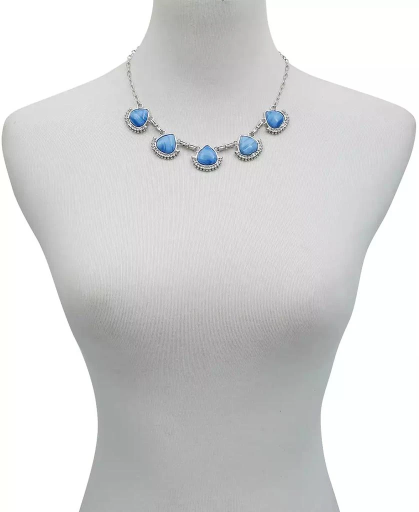 Tahari Women's Denim Semi Precious Stone Statement Necklace 2