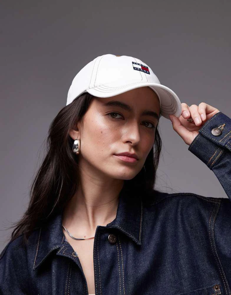 Tommy Jeans Tommy Jeans heritage flag cap in ecru denim