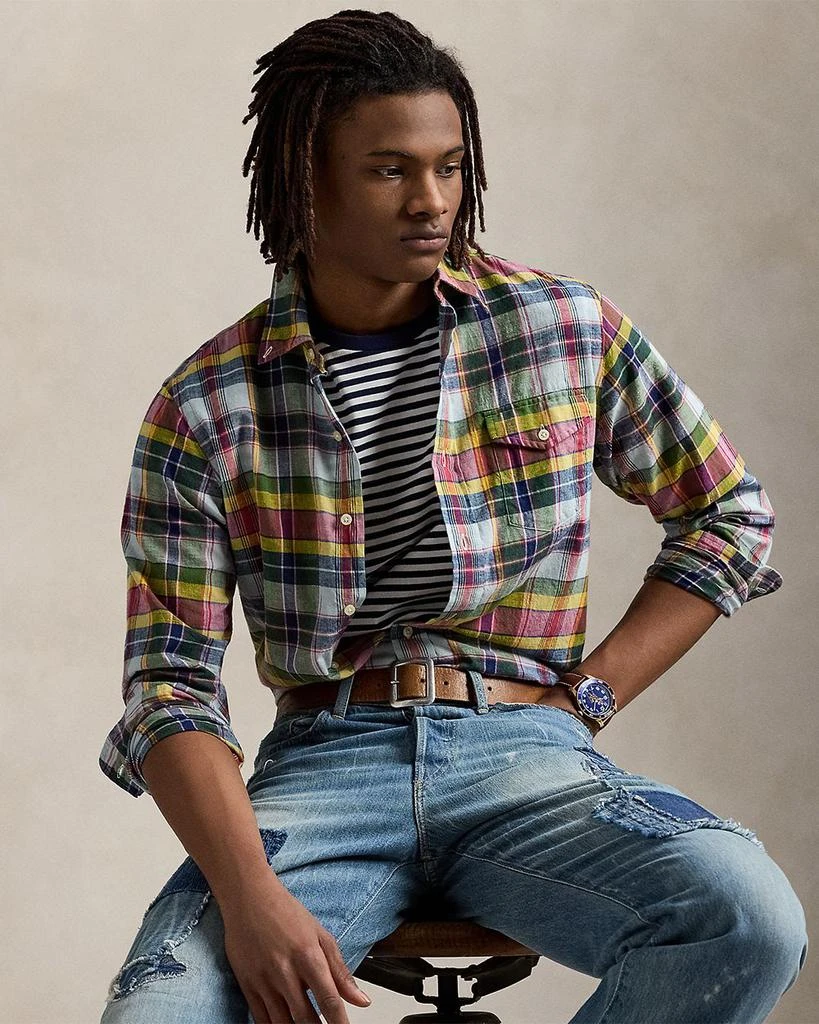 Ralph Lauren Classic Fit Indigo Madras Shirt 4