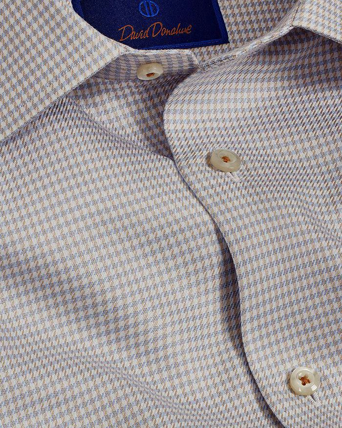 David Donahue Trim Fit End on End Twill Check Dress Shirt