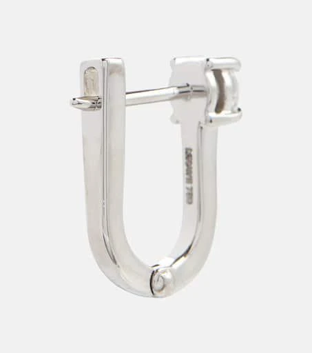 Melissa Kaye Aria U Huggie 18kt white gold hoop earrings with diamonds 5